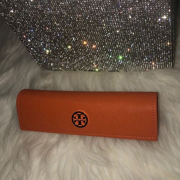 Tory Burch sunglass case and pouch mini orange gold tie pouch cute luxury sun - Picture 2 of 6